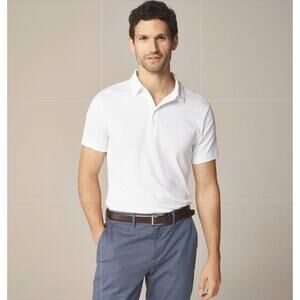 J.Crew Performance Polo Shirt Mens M White Pullover Coolmax Short Sleeve Stretch